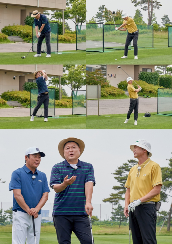 '골신강림' 강호동, 신동엽의 퍼팅 현장이 공개됐다. [사진=티빙]