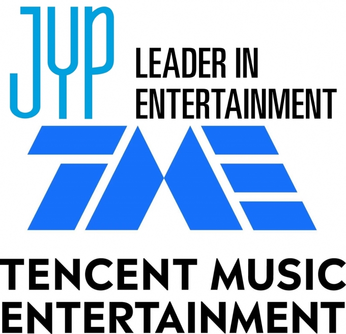 JYP엔터테인먼트, 텐센트뮤직엔터테인먼트그룹 로고 [사진=JYP엔터테인먼트, 텐센트뮤직엔터테인먼트그룹]