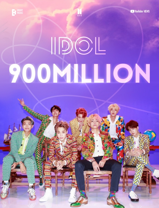 그룹 방탄소년단 'IDOL' 뮤직비디오가 조회수 9억뷰를 돌파했다.  [사진=빅히트 뮤직]